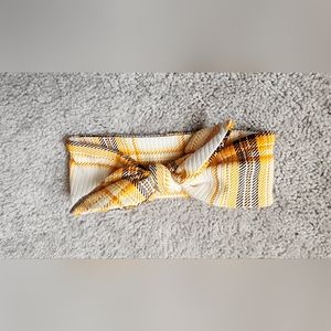 Mini Yellow Plaid Tie Headband